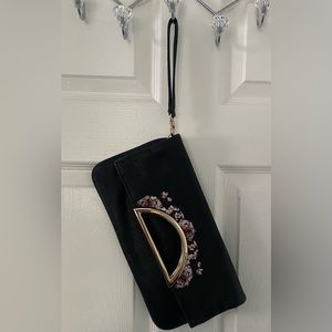 WHBM Clutch Bag with Wrist strap with embroidery